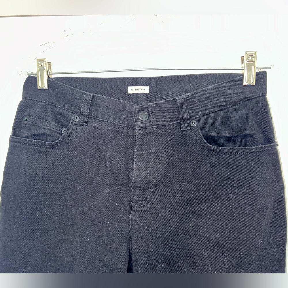 Jones New York Black Straight Leg Denim with Modern Distressing - Picture 2 of 9